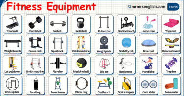 Fitness Equipment Names in English with Their Pictures