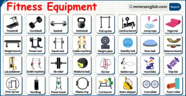 Fitness Equipment Names in English with Their Pictures