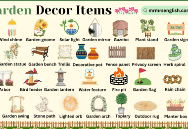 Garden Decor Items Names in English with Their Pictures