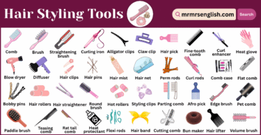 Hair Styling Tools Names in English with Their Pictures