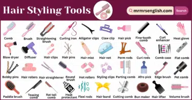 Hair Styling Tools Names in English with Their Pictures