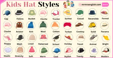 Hat Styles Names for Kids in English with Pictures