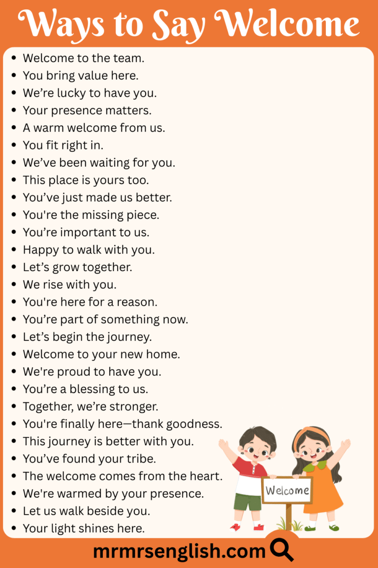 100 Different Ways to Say Welcome in English with Pictures - MR MRS ENGLISH