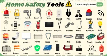 Home Safety Tools Names in English with Their Pictures