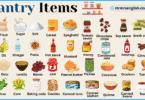 Pantry Items Names in English with Their Pictures