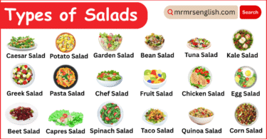 Types of Salads Names in English with their Pictures
