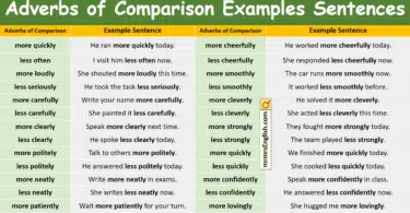 100 Adverbs of Comparison Examples Sentences in English