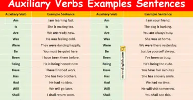 100 Auxiliary Verbs Examples Sentences in English with Pictures