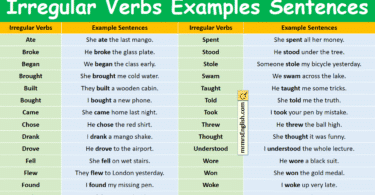 100 Irregular Verbs Examples Sentences in English with Pictures