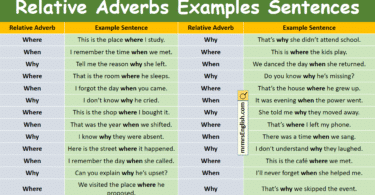100 Relative Adverbs Examples Sentences in English with Pictures