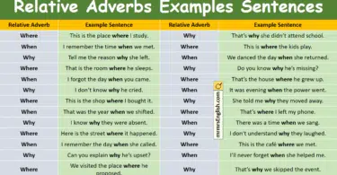100 Relative Adverbs Examples Sentences in English with Pictures