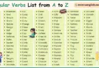 500+ Regular Verbs List from A to Z in English with Pictures