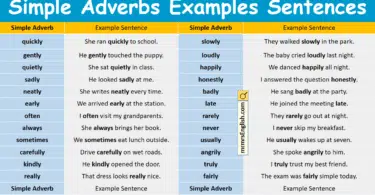 500 Simple Adverbs Examples Sentences in English with Pictures