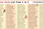 500 Stative Verbs List from A to Z in English with Pictures