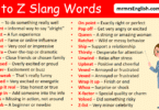 A to Z Slang Words with meanings in English with Pictures
