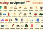 Camping Equipment Names in English with Their Pictures