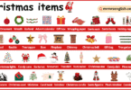 Christmas Items in English with their Pictures