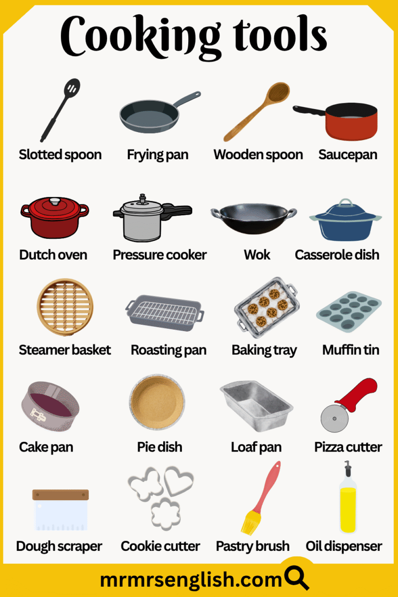 Cooking Tools Names in English with their Pictures - MR MRS ENGLISH