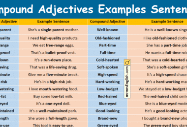 Compound Adjectives Examples Sentences in English with Pictures