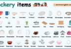 Crockery Items Names in English with Their Pictures