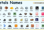 Different Types of Metals Names in English with their Pictures