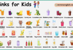 Drinks Names for Kids in English with Their Pictures