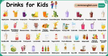 Drinks Names for Kids in English with Their Pictures