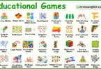 Educational Games Names in English with Their Pictures