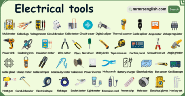 Electrical Tools Names in English with their Pictures