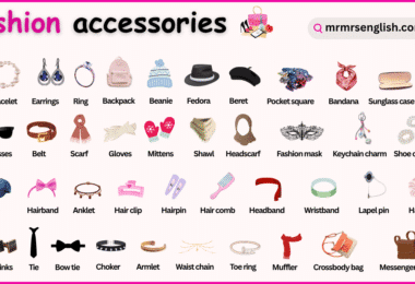 Fashion Accessories Names in English with Their Pictures