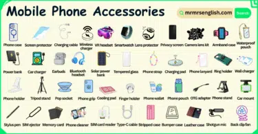 Mobile Phone Accessories in English with their Pictures