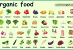 Organic Food Items in English with their Pictures