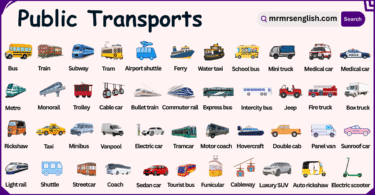 Public Transports Names in English with their Pictures