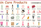 Skin Care Products Names in English their Pictures