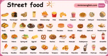 Street food Items Names in English with Their Pictures