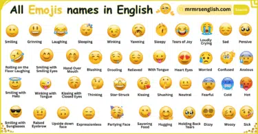 100 Emojis Names in English With Their Pictures