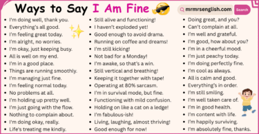 100 Other Ways to Say I Am Fine in English with Pictures
