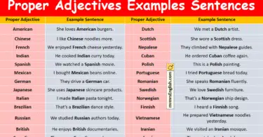 100 Proper Adjectives Examples Sentences in English with Pictures