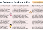 200 English Sentences for Grade 4 Kids with Their Pictures