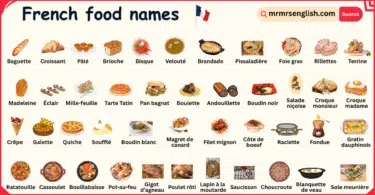 French Foods Names in English with Their Pictures