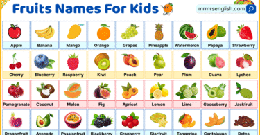 Fruits Names For Kids in English with Their Pictures