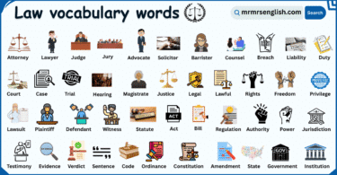 Law Vocabulary Words in English with Their Pictures