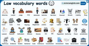 Law Vocabulary Words in English with Their Pictures