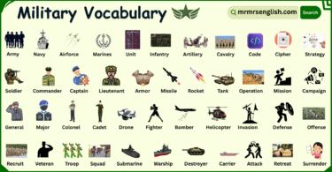 Military Vocabulary Words in English with Their Pictures