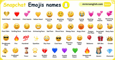 Snapchat Emojis Names in English with Their Pictures