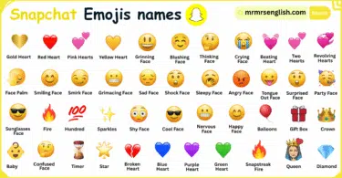 Snapchat Emojis Names in English with Their Pictures