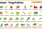 Summer Vegetables Names in English with Their Pictures