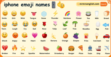 iPhone Emojis Names in English with Their Pictures