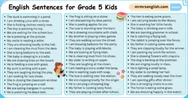500 Basic English Sentences for Grade 5 Kids with Their Pictures