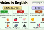 Learn Articles in English with Definition and Examples with Pictures